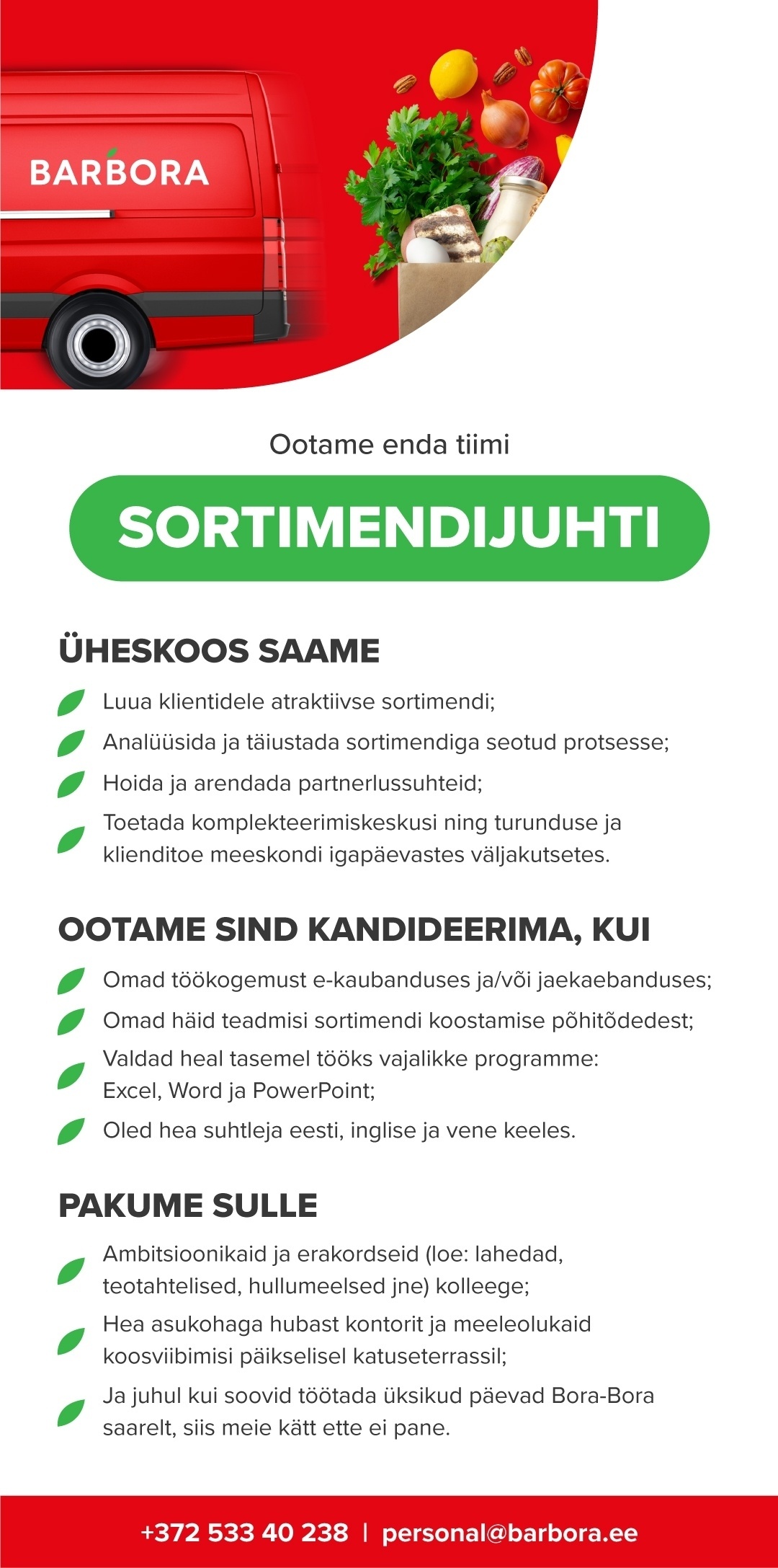 Supersa OÜ SORTIMENDIJUHT