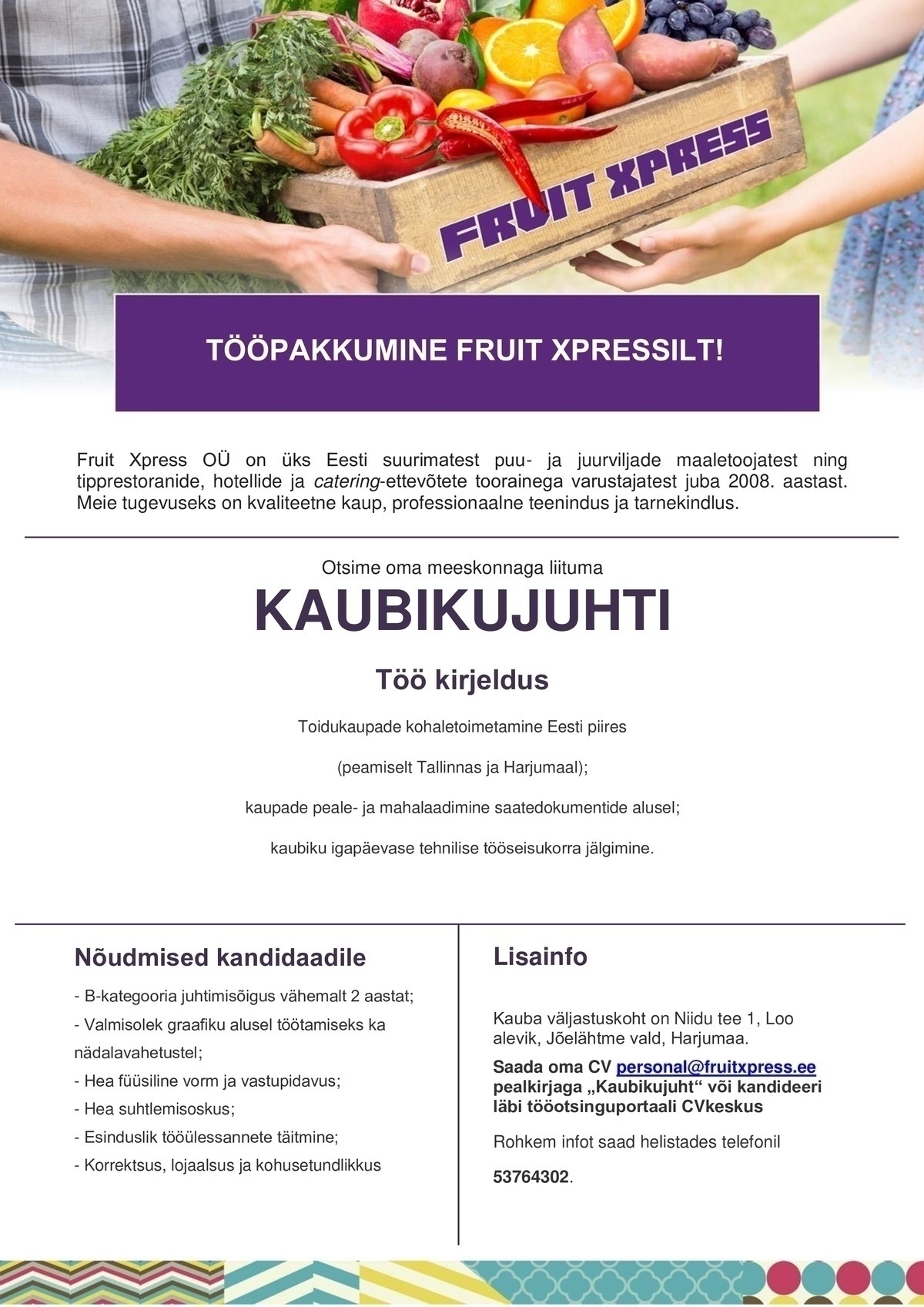 FRUIT XPRESS OÜ Kaubikujuht