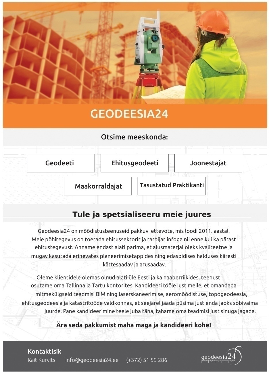 Geodeesia 24 OÜ Praktika geodeet