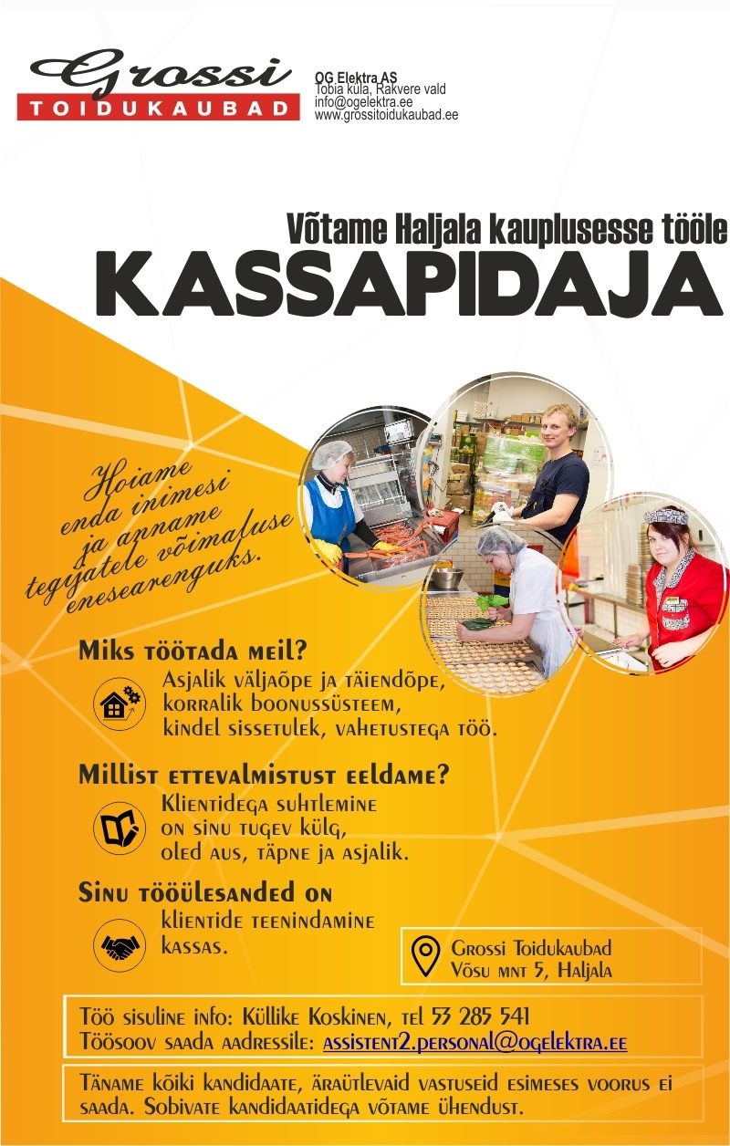 OG Elektra AS Kassapidaja (Haljala "Gea")