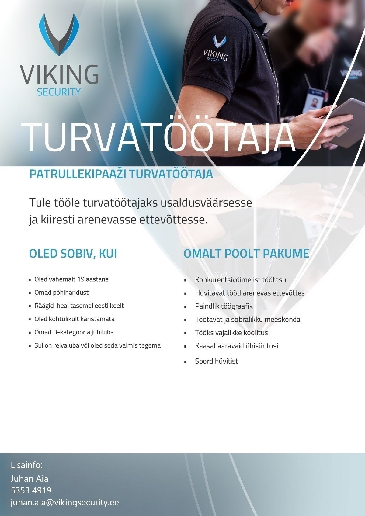 Viking Security AS Patrullekipaaži turvatöötaja Tallinnasse!