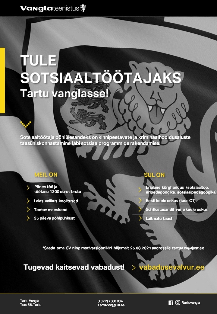 Tartu Vangla SOTSIAALTÖÖTAJA