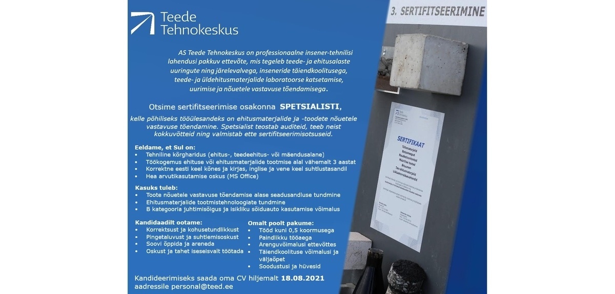 Teede Tehnokeskus AS Spetsialist