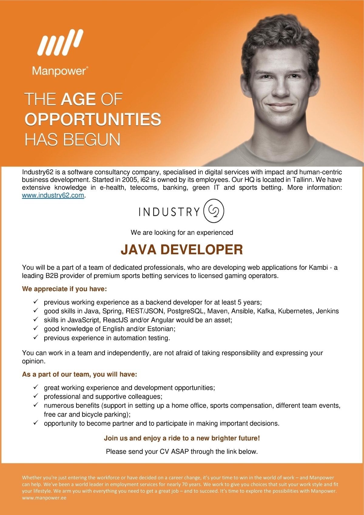 Manpower OÜ JAVA DEVELOPER