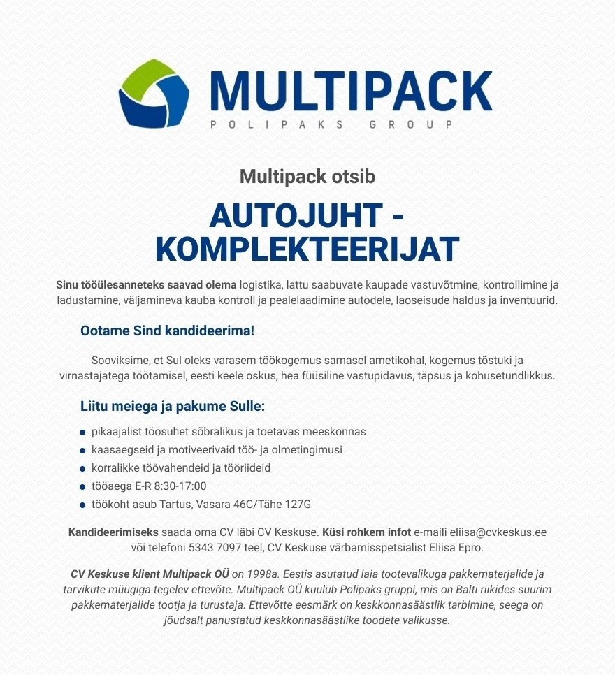 Multipack OÜ  Autojuht-komplekteerija