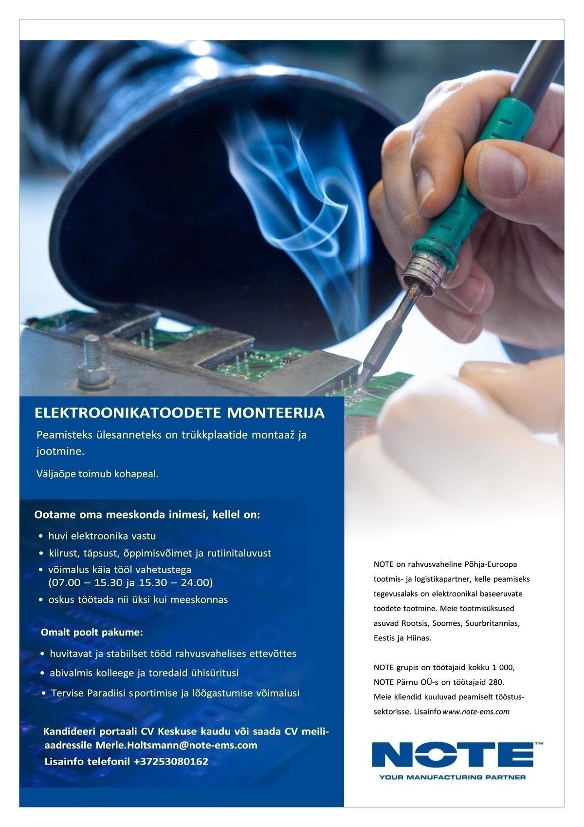 Note Pärnu OÜ Elektroonikatoodete monteerija