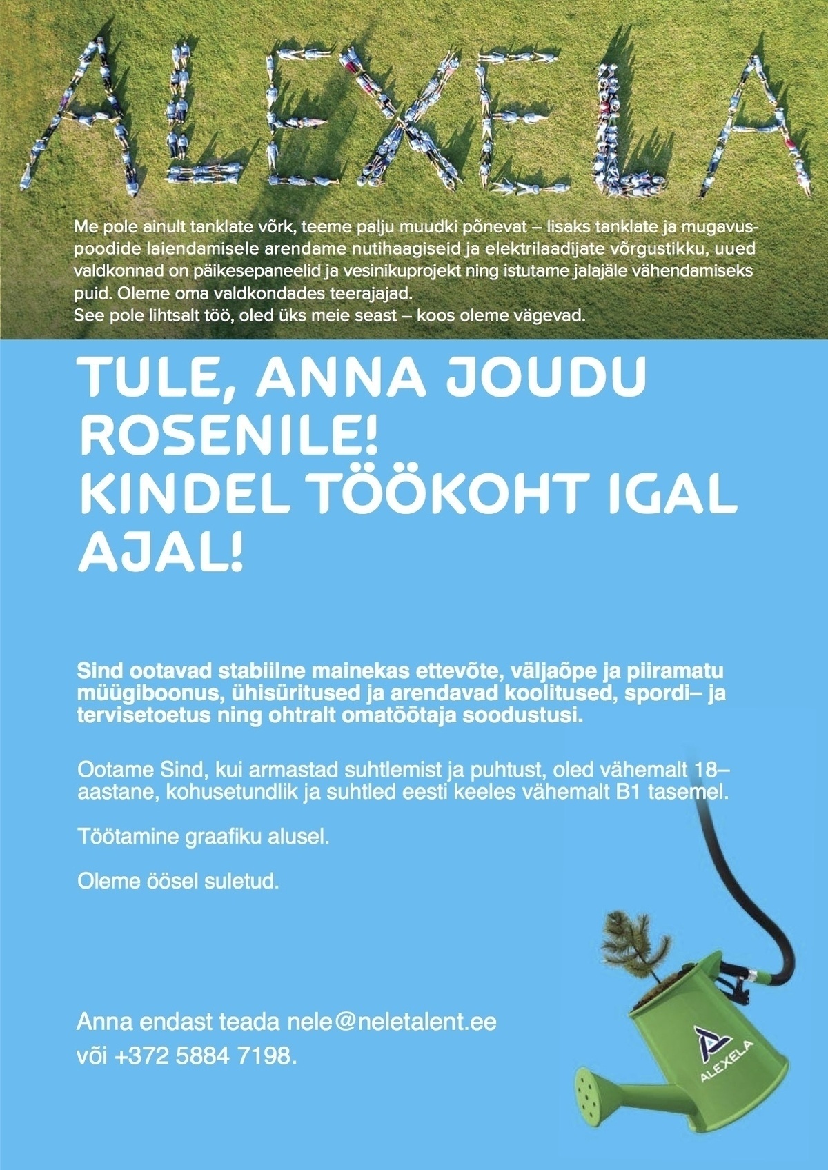 AS Alexela Teenindaja Roseni mugavuspoodi! Kindel töökoht igal ajal!