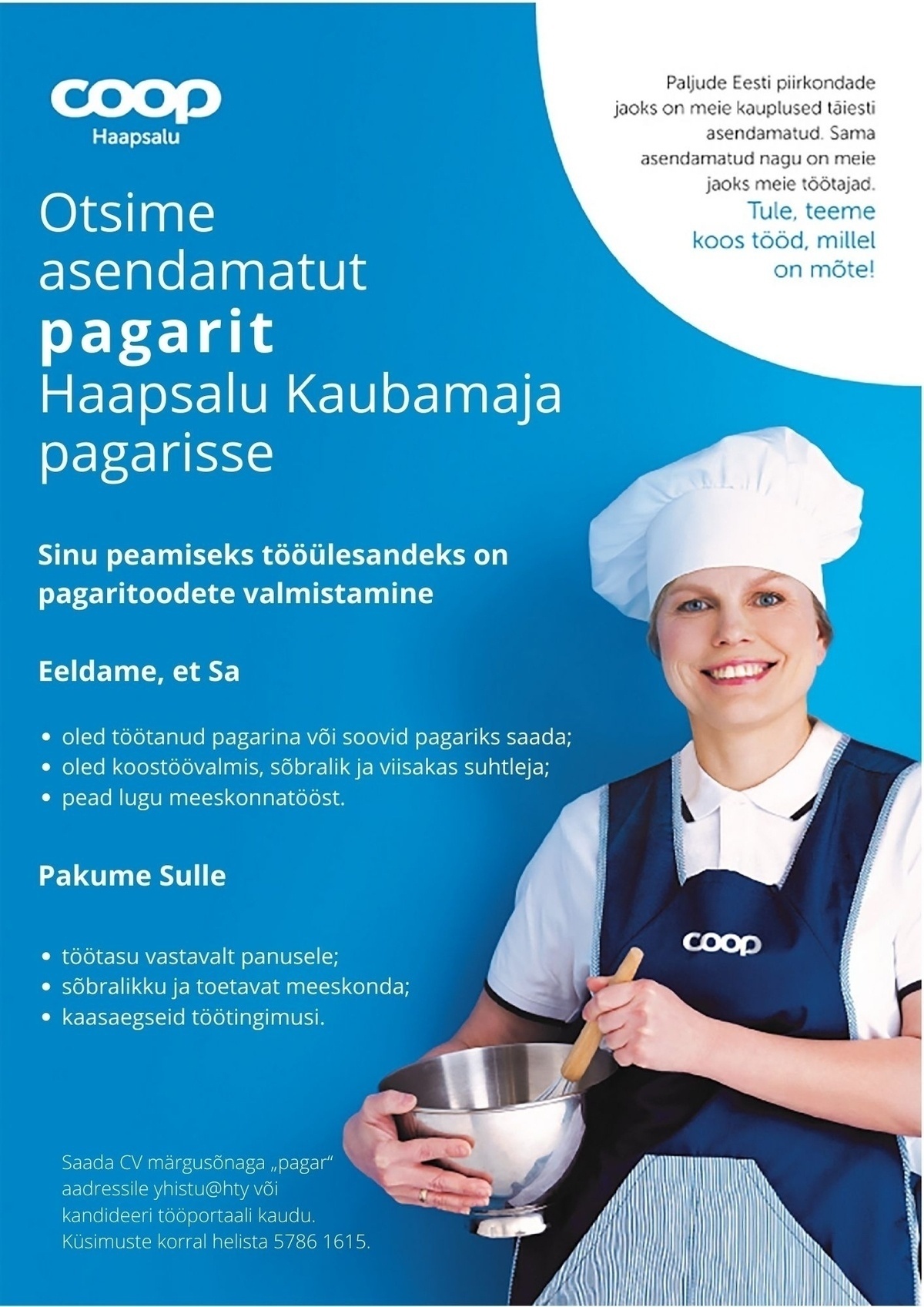 Coop Eesti Keskühistu Pagar Haapsalu Kaubamaja pagarisse