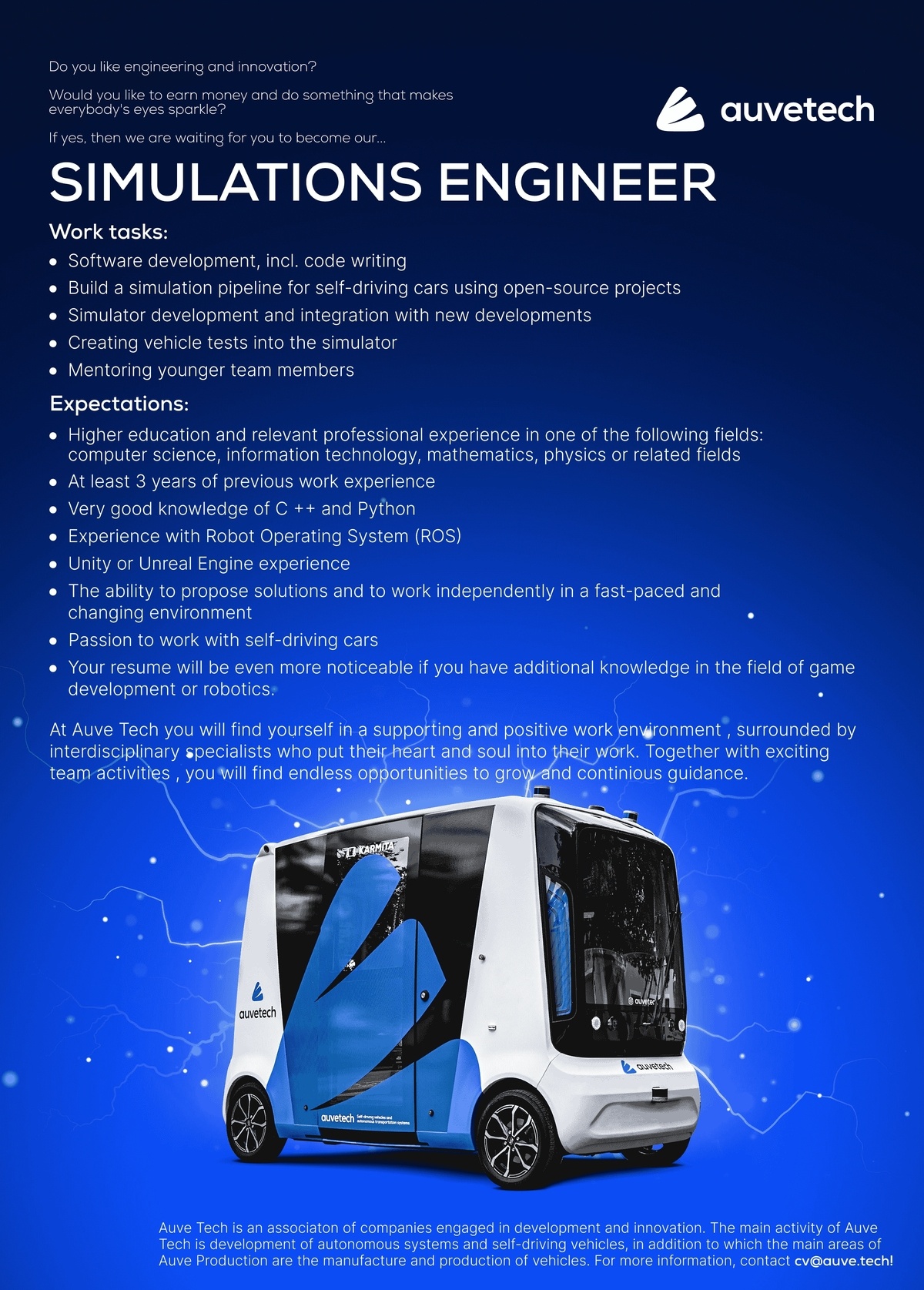 Auve Tech OÜ Simulations Engineer