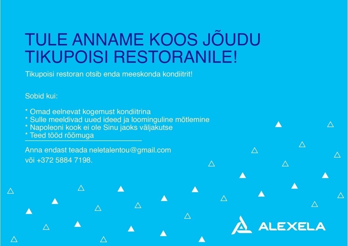 AS Alexela Tikupoisi restoran otsib kondiitrit