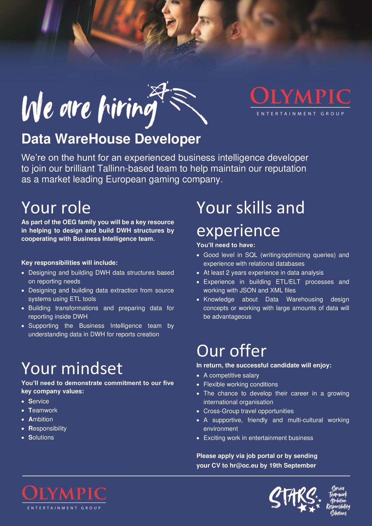 OLYMPIC ENTERTAINMENT GROUP AS Data WareHouse Developer