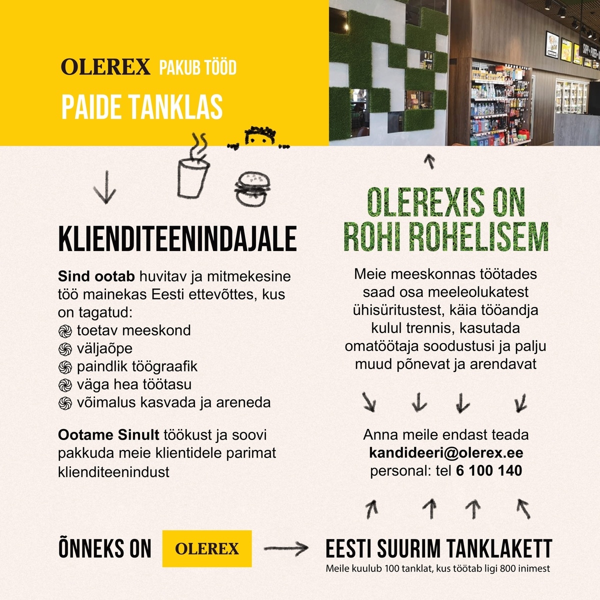 Olerex AS Klienditeenindaja Paide Tallinna mnt teenindusjaama