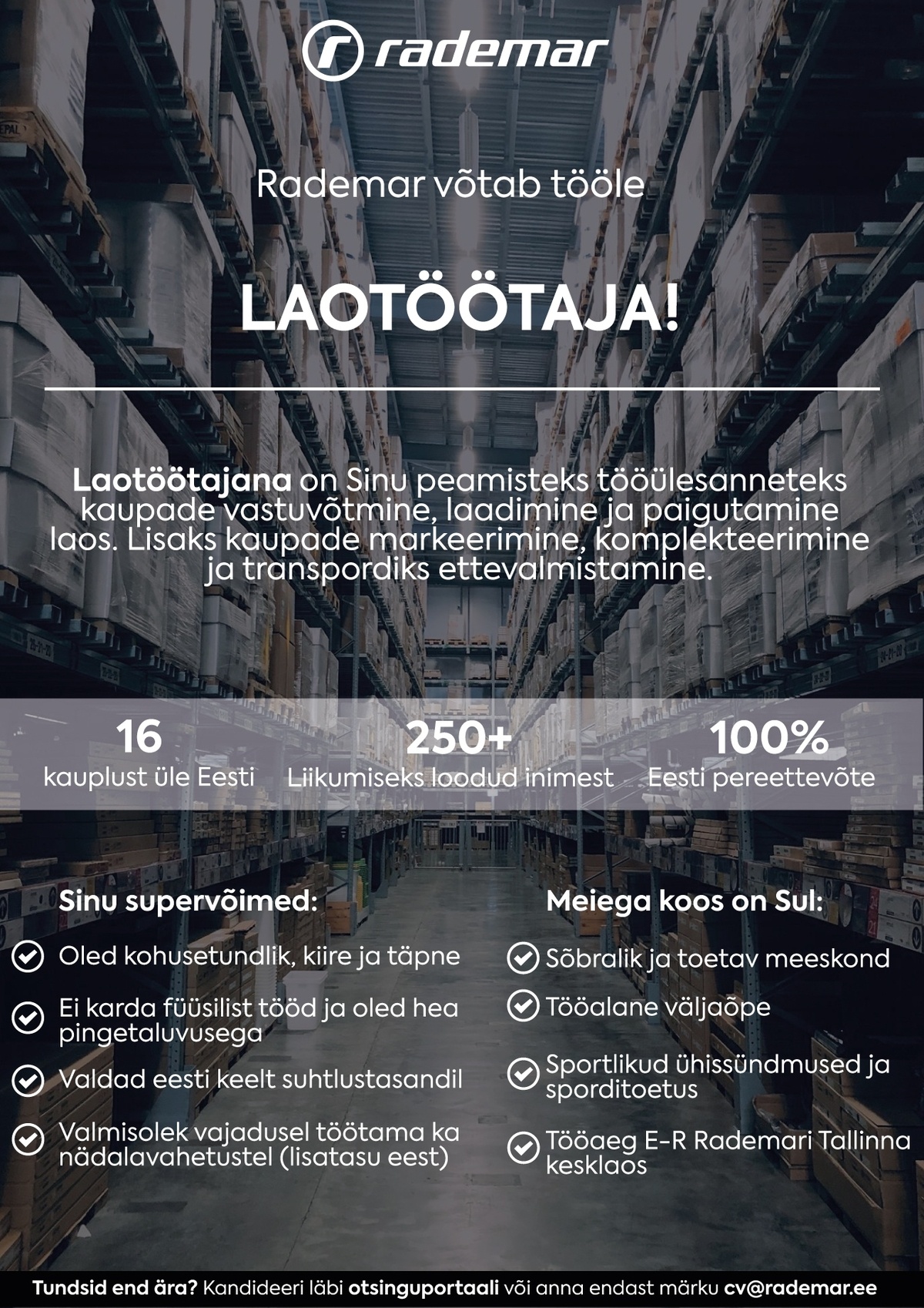 Rademar OÜ Laotöötaja Rademari kesklattu