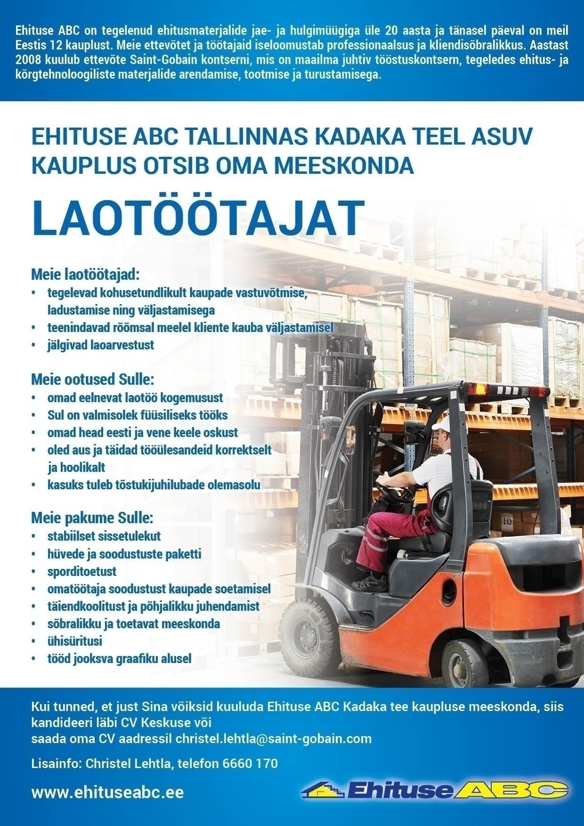 Optimera Estonia AS - Ehituse ABC Laotöötaja (Kadaka tee Ehituse ABC)