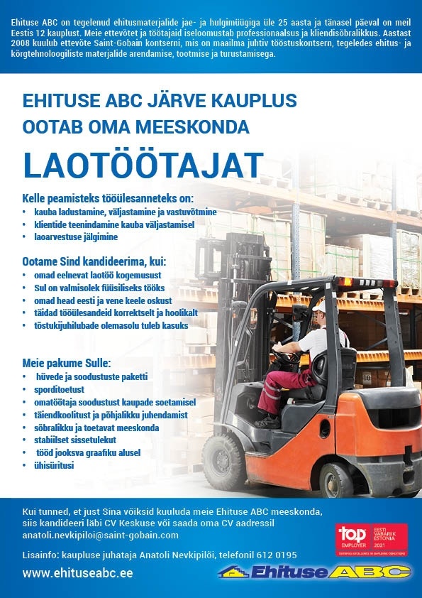 Optimera Estonia AS - Ehituse ABC Laotöötaja (Järve Ehituse ABC)