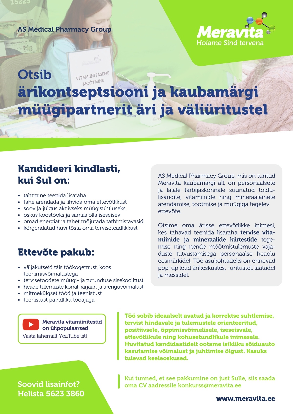 AS MEDICAL PHARMACY GROUP Kaubamärgi esinduspartner äri-, esindus ja väliüritustel