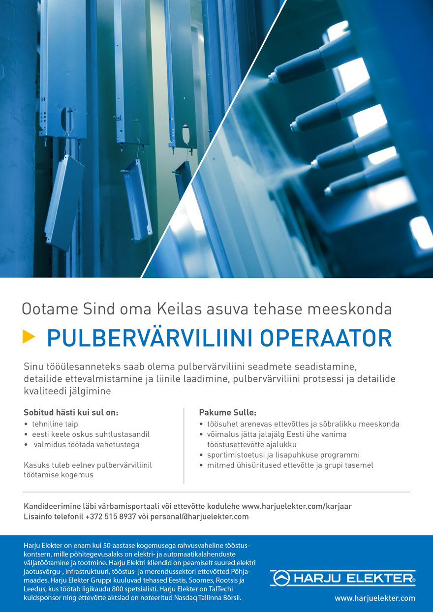 AS Harju Elekter Teletehnika Pulbervärviliini operaator