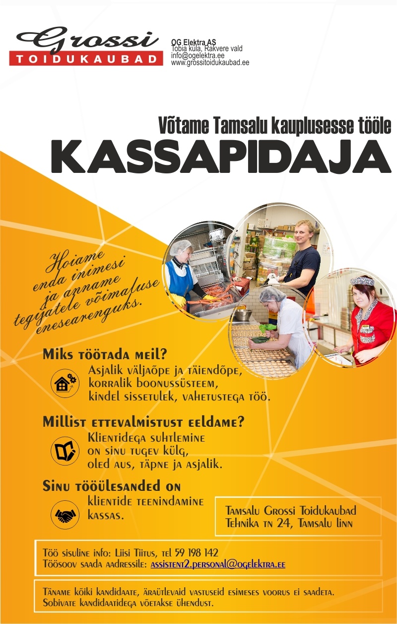 OG Elektra AS Kassapidaja (Tamsalu "Pille-Riin")