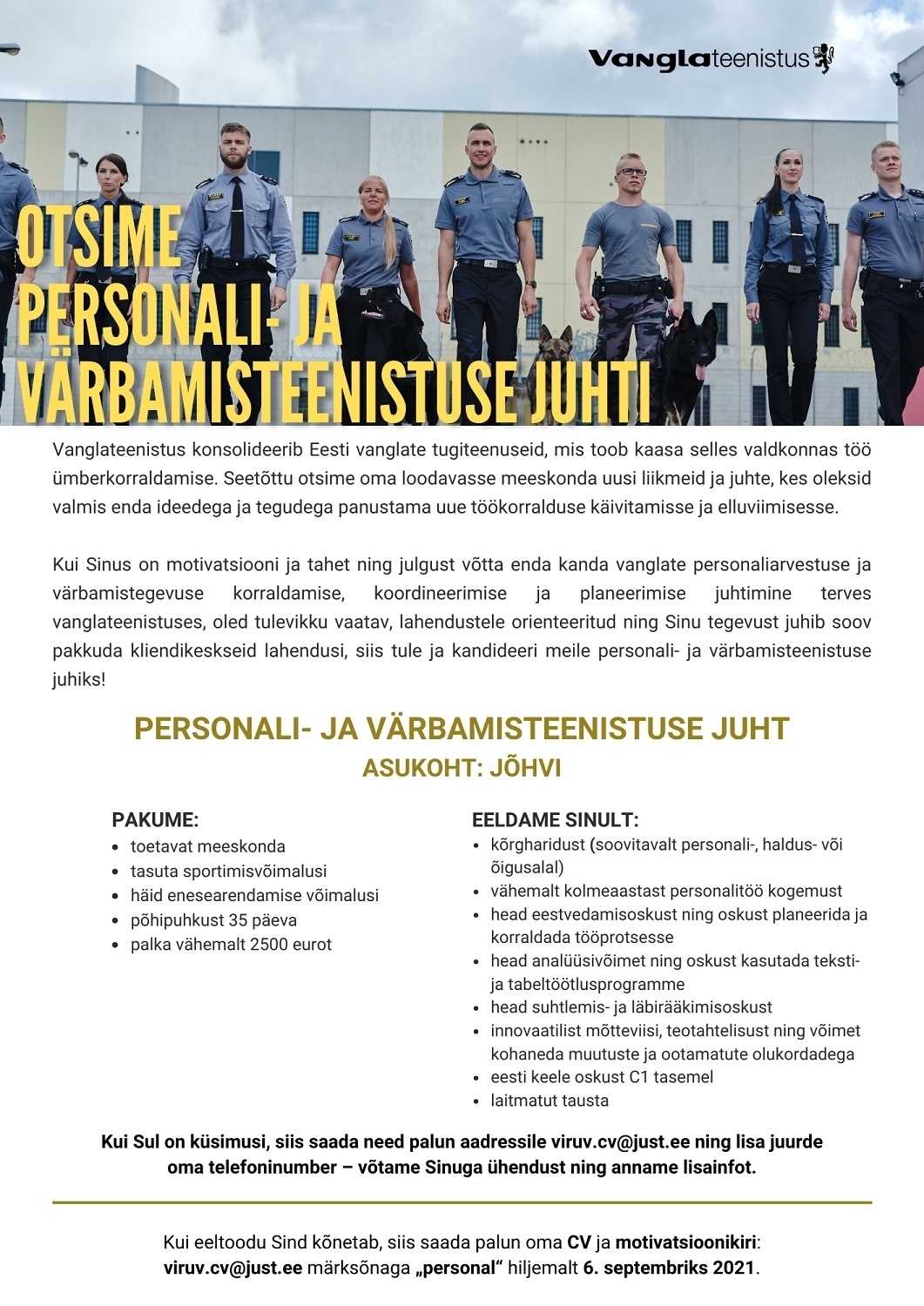 Viru Vangla Personali- ja värbamisteenistuse juht