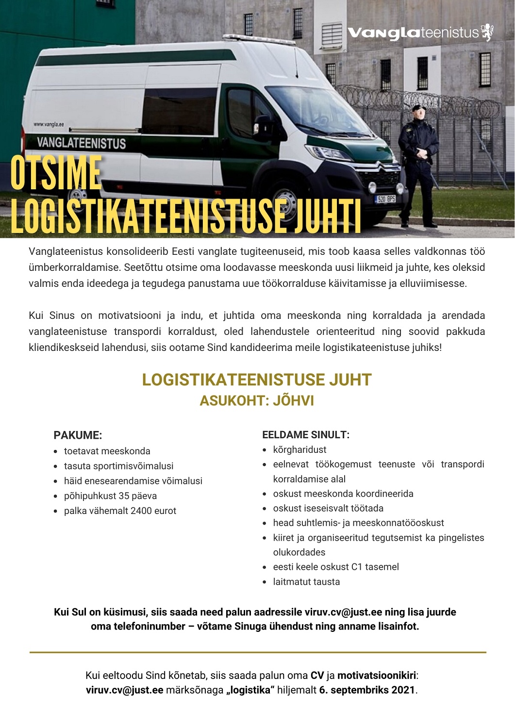 Viru Vangla Logistikateenistuse juht