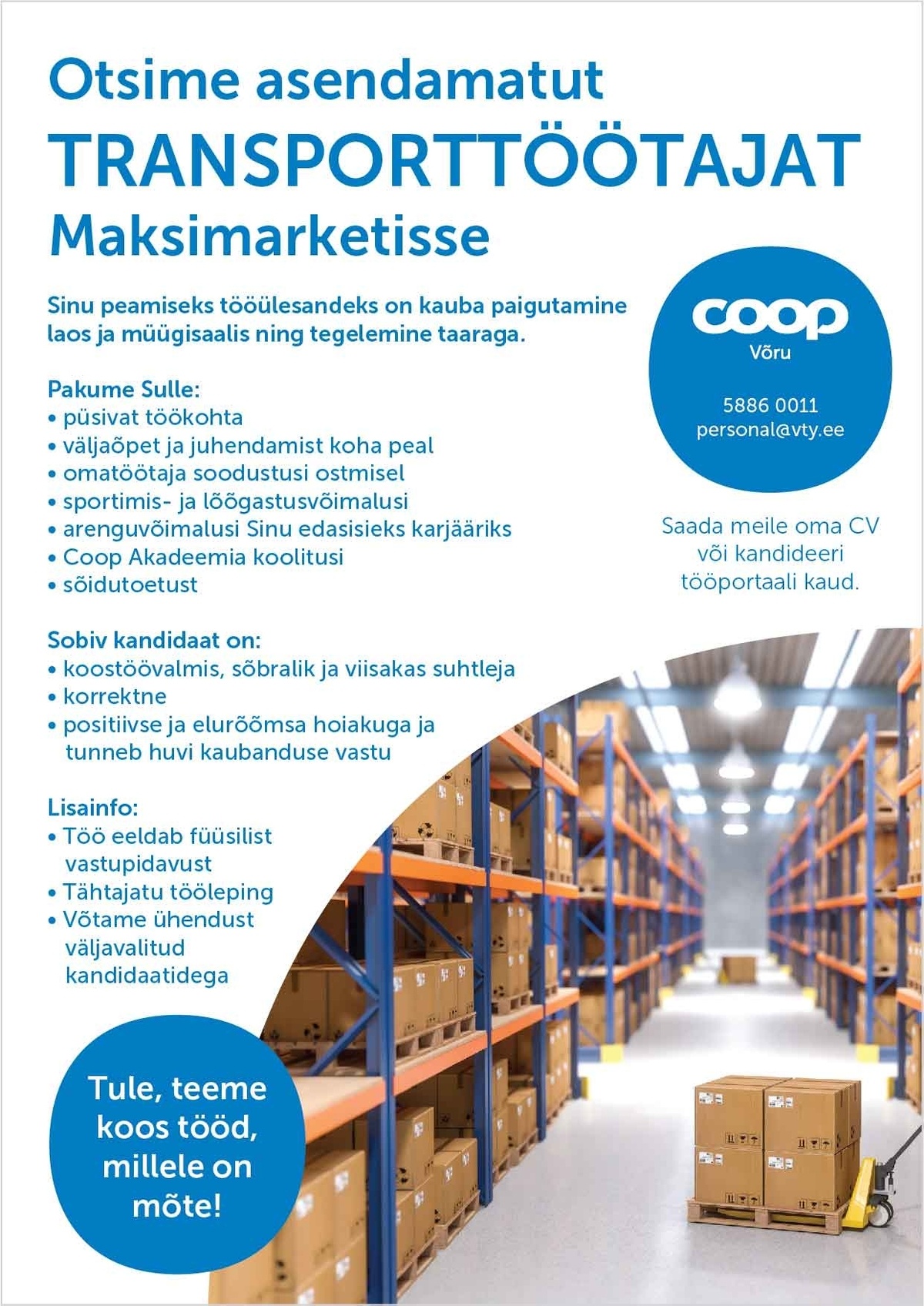 Coop Eesti Keskühistu Transporttöötaja (Võru Maksimarket)