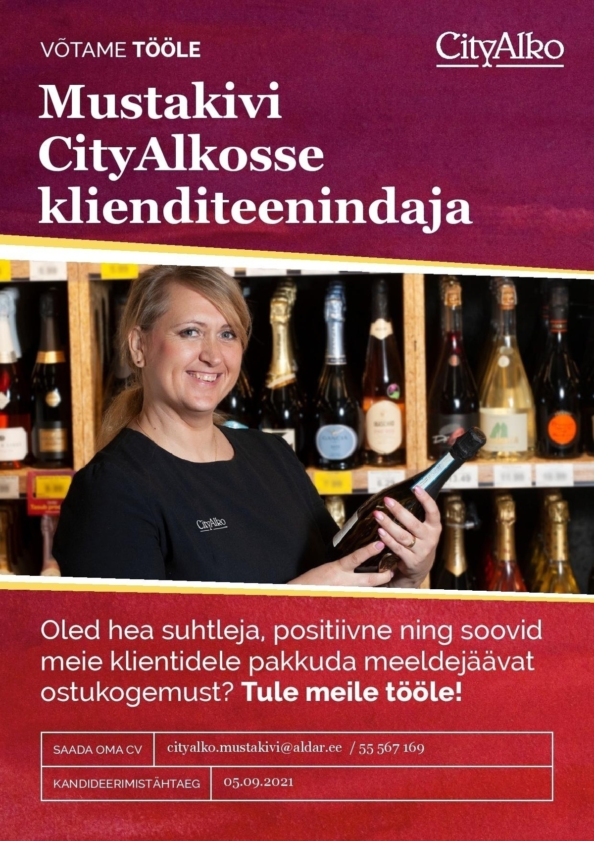 Aldar Eesti OÜ Klienditeenindaja Mustakivi CityAlkosse