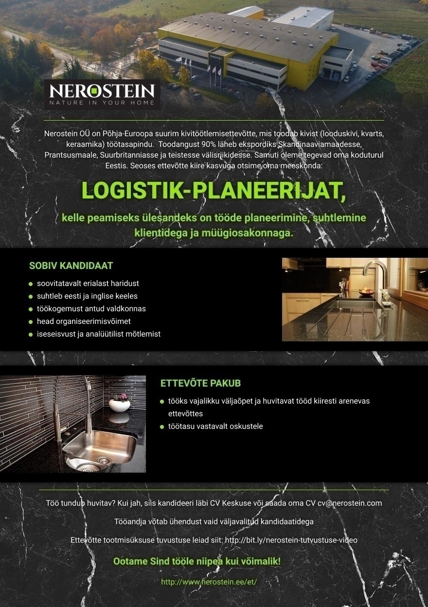 NEROSTEIN OÜ Logistik-planeerija