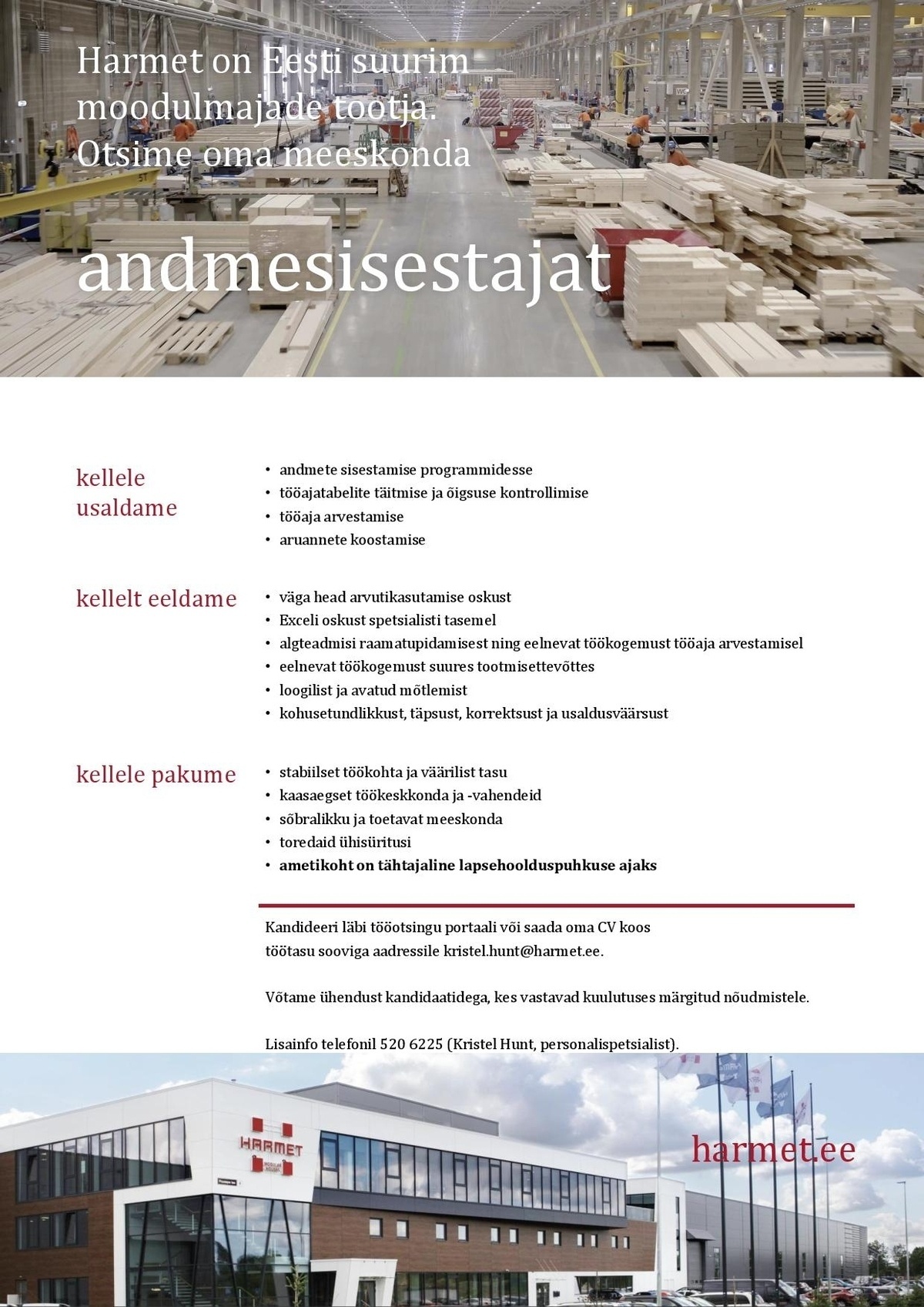 Harmet OÜ Andmesisestaja