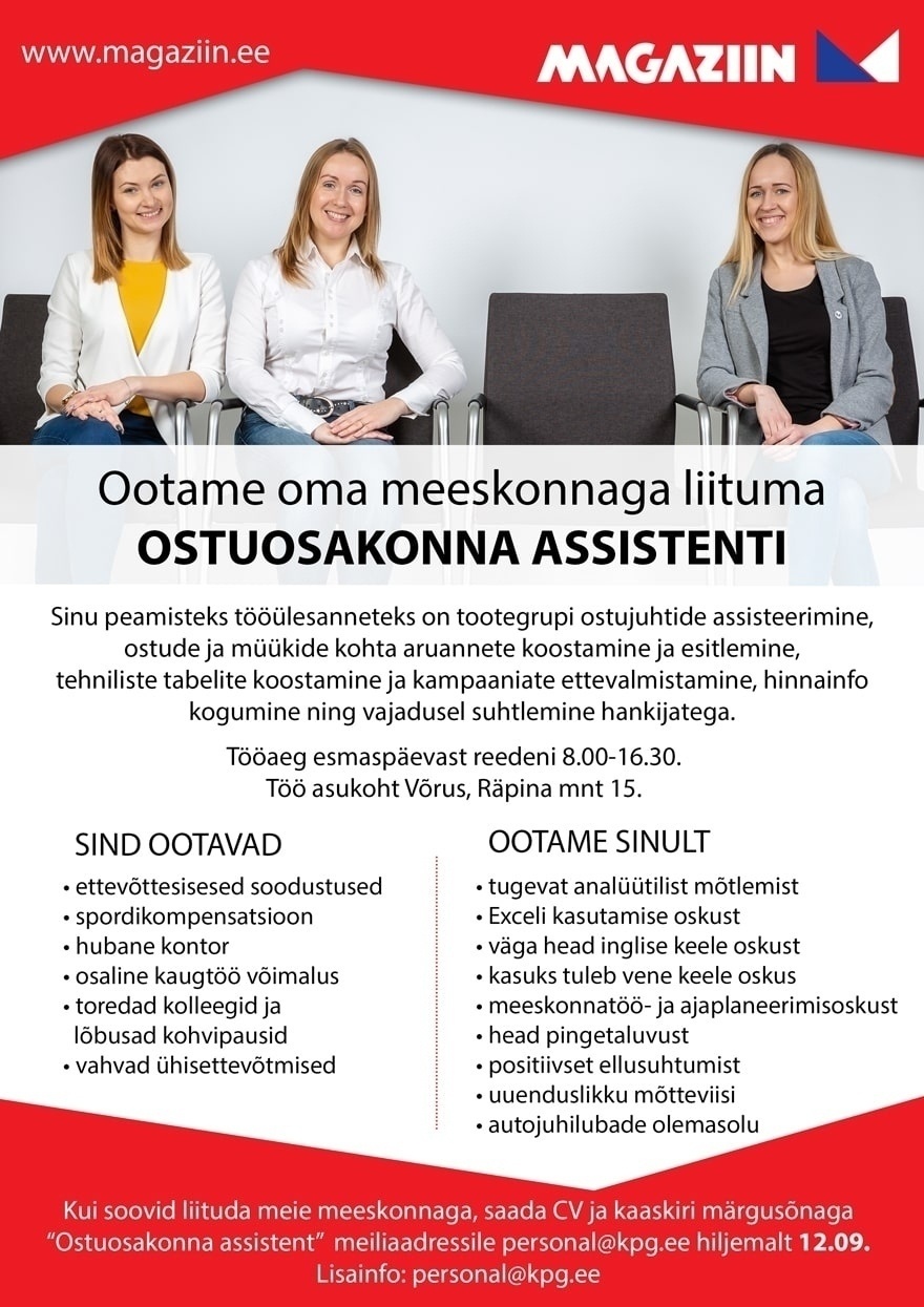 KPG Kaubanduse OÜ Ostuosakonna assistent