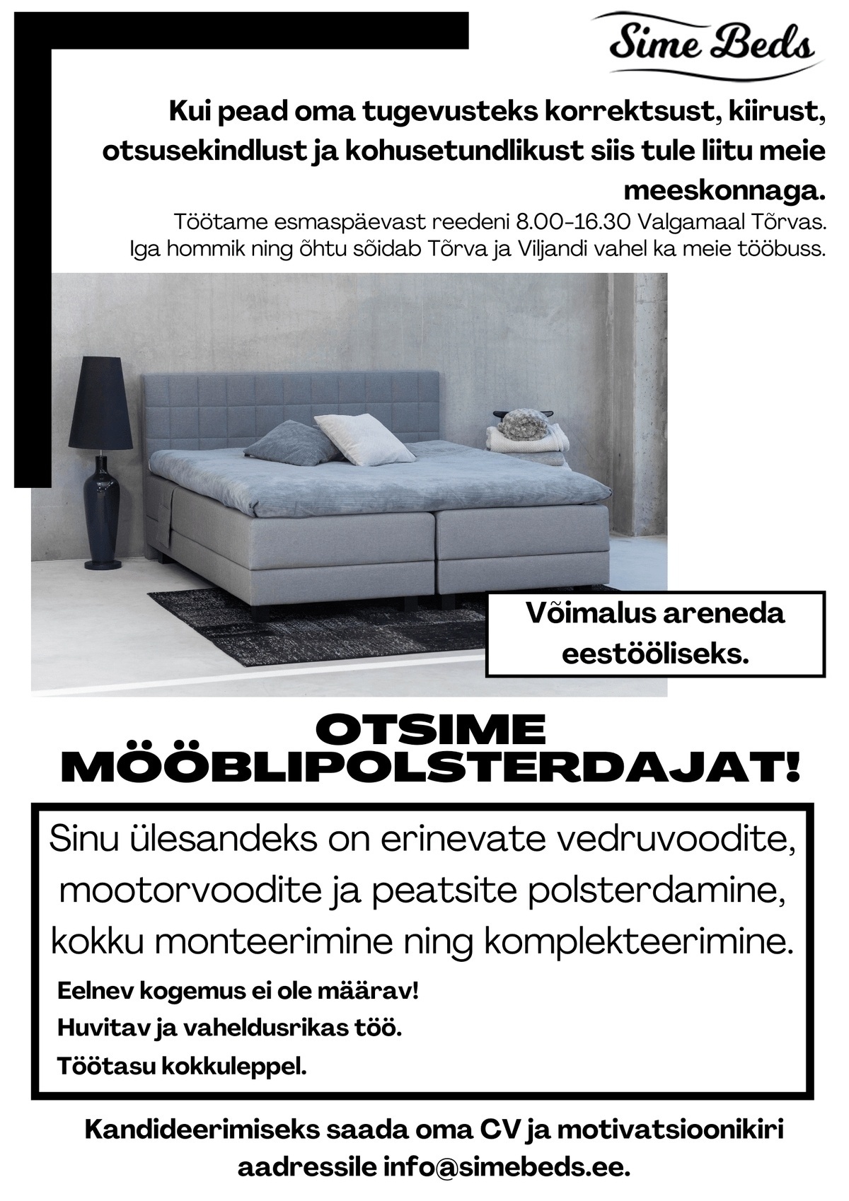 SIME BEDS OÜ Polsterdaja