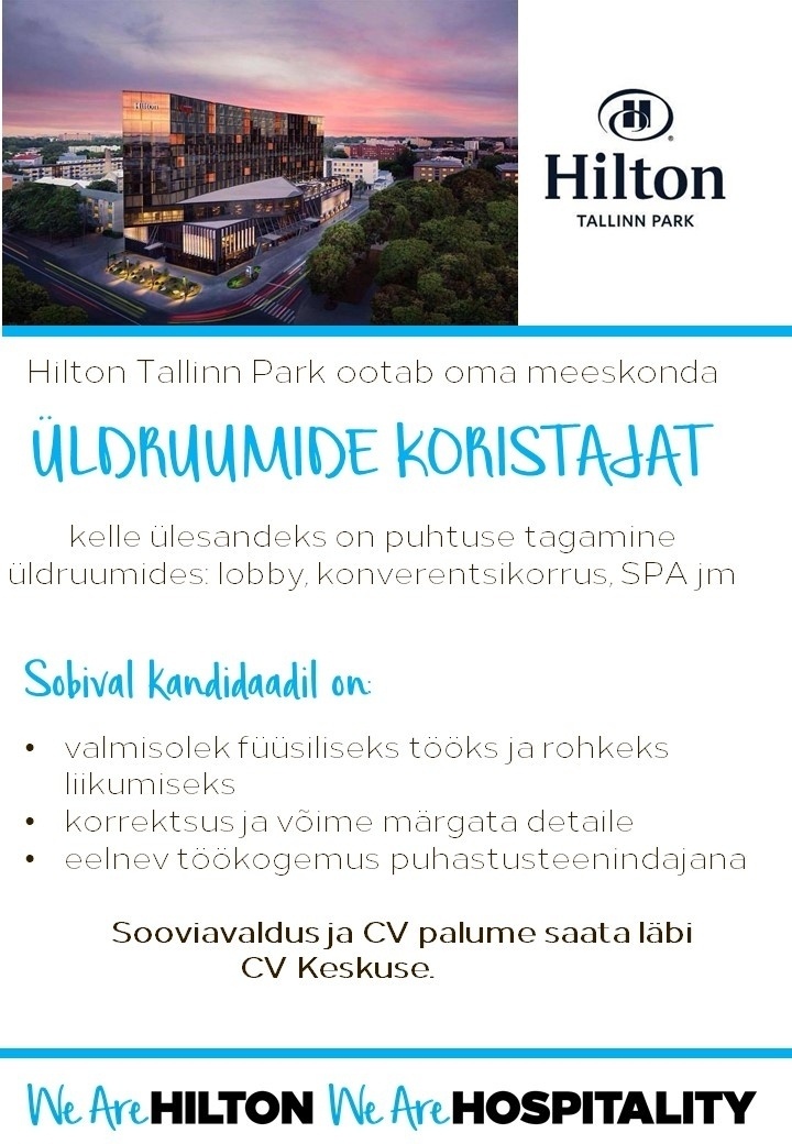 Hilton Tallinn Park Üldruumide koristaja