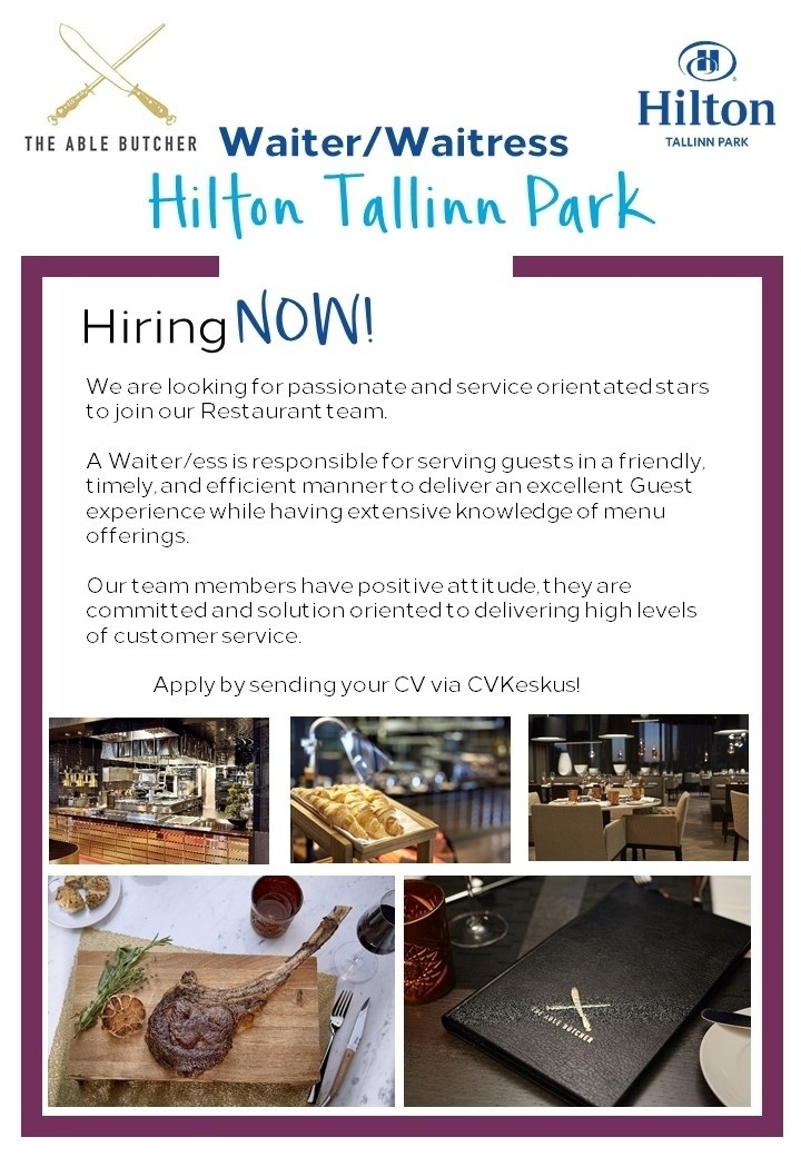 Hilton Tallinn Park Waiter/Waitress