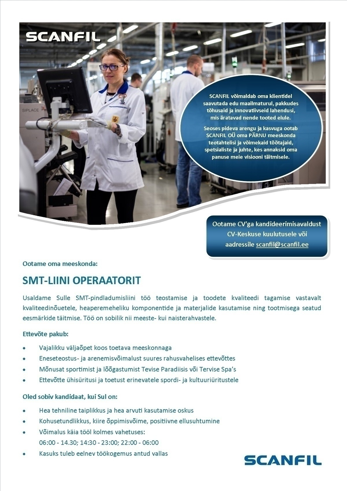 Scanfil OÜ SMT-operaator