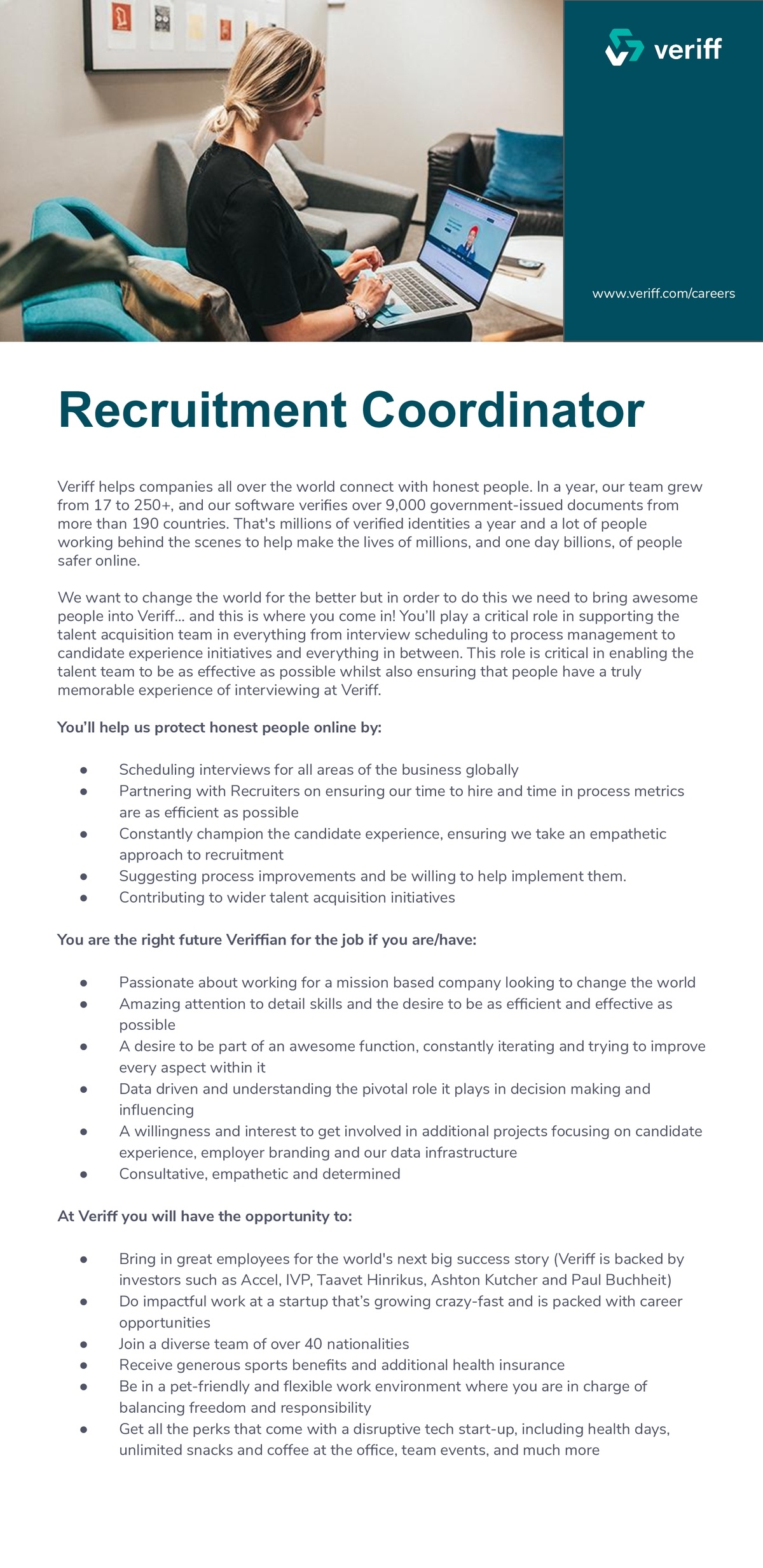 VERIFF OÜ Recruitment Coordinator