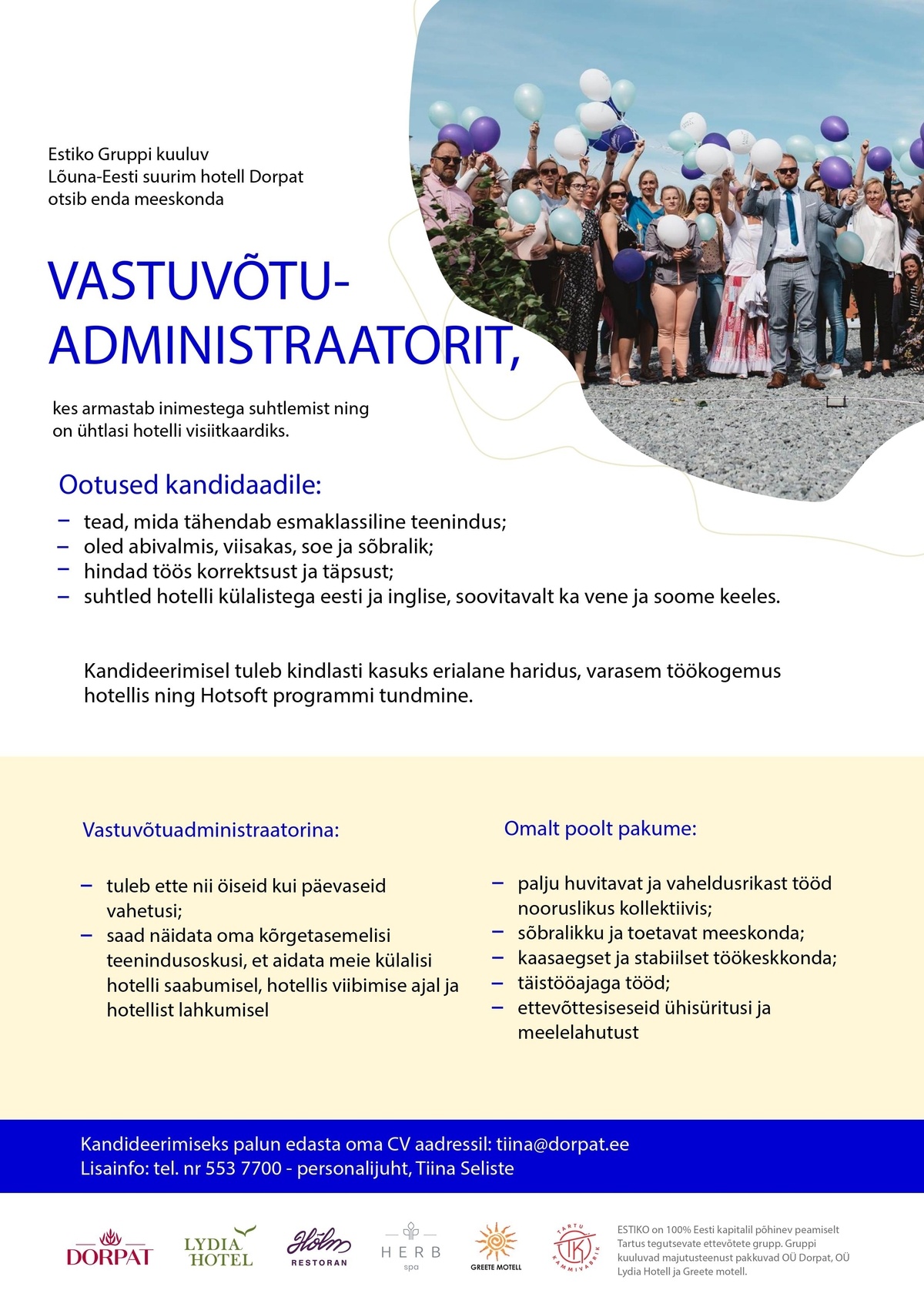 DORPAT OÜ Vastuvõtuadministraator