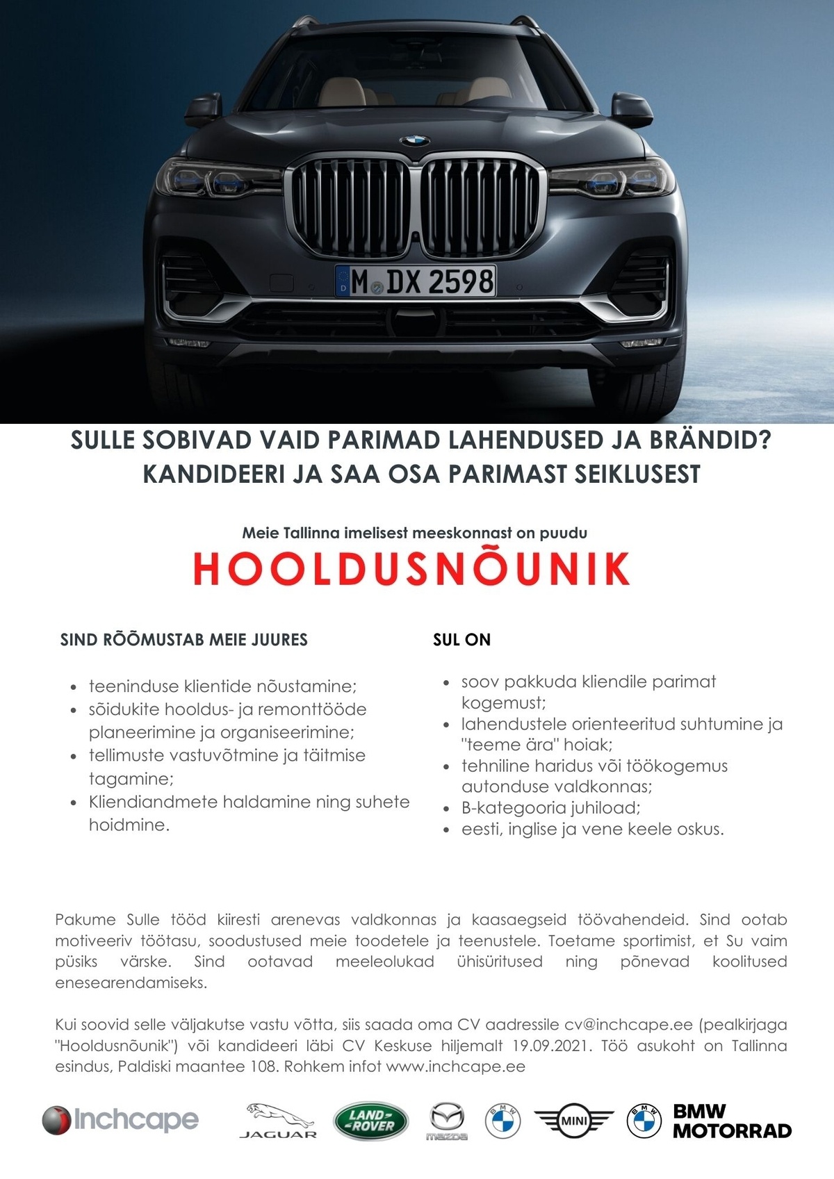 Inchcape Motors Estonia OÜ Hooldusnõunik