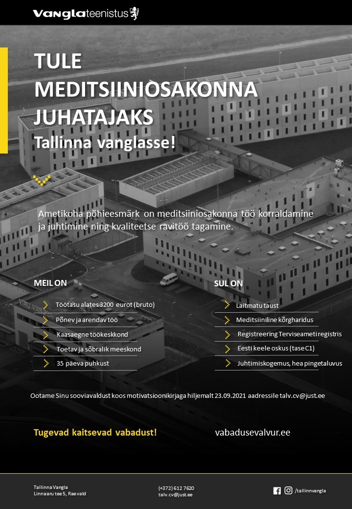 Tallinna Vangla Meditsiiniosakonna juhataja