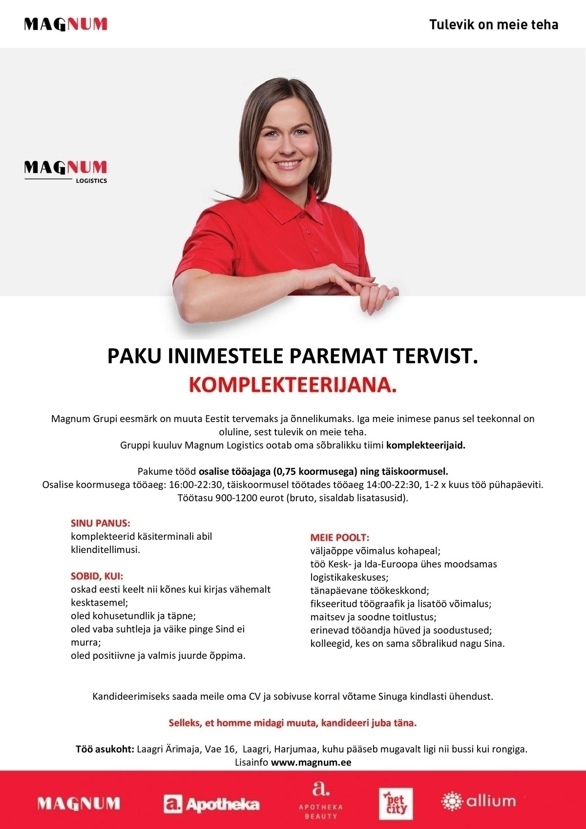 Magnum Logistics OÜ Komplekteerija (õhtune vahetus)