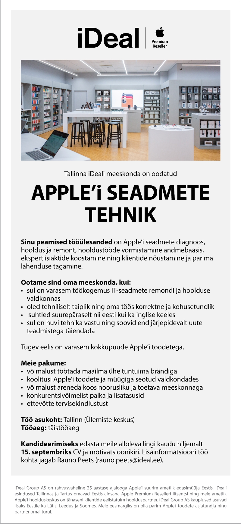 iDeal Apple'i seadmete tehnik