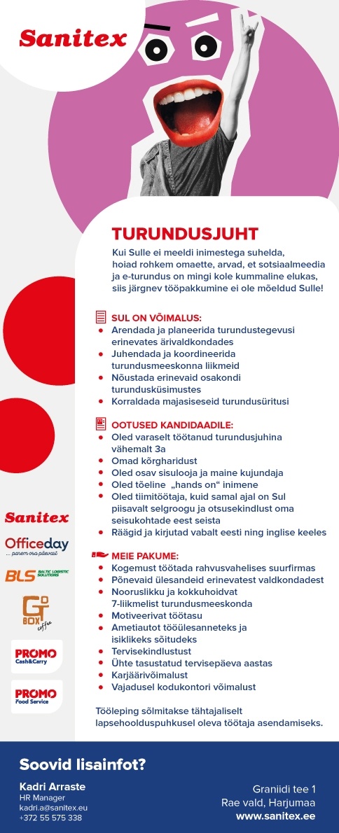 Sanitex  OÜ Turundusjuht