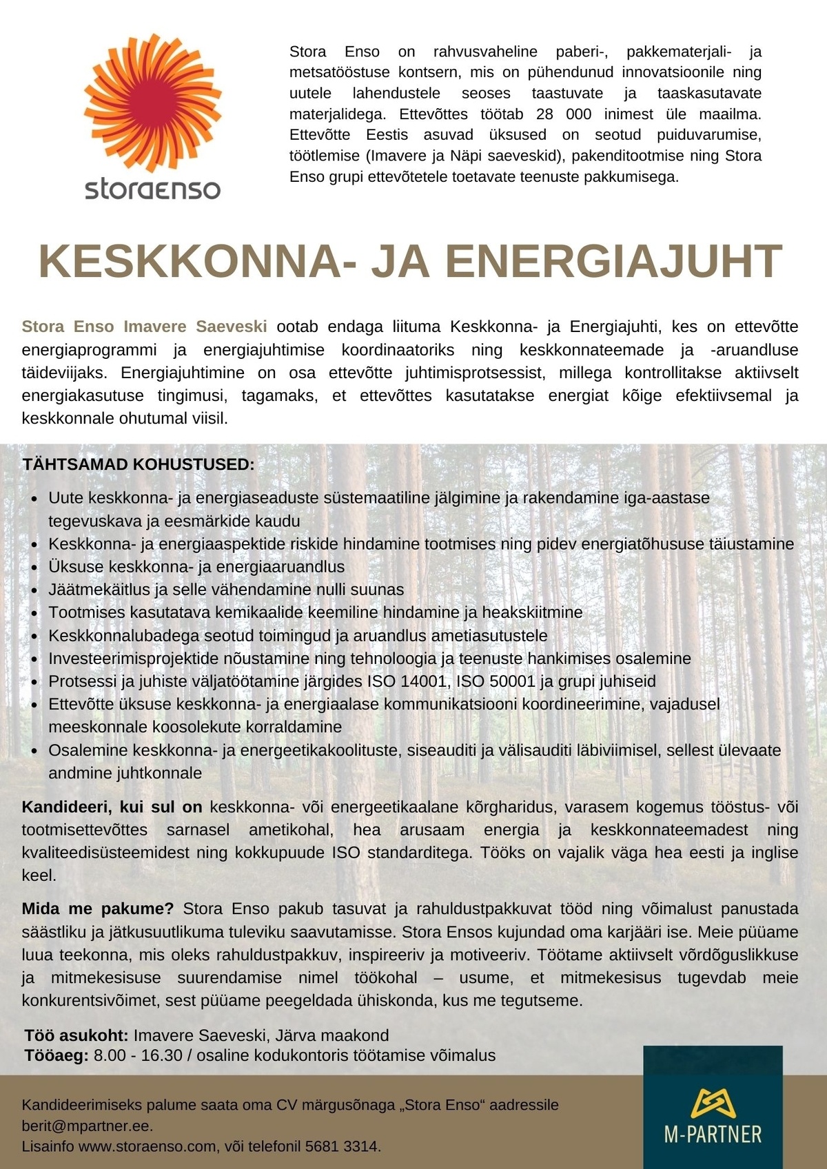 M-Partner HR OÜ Keskkonna- ja Energiajuht