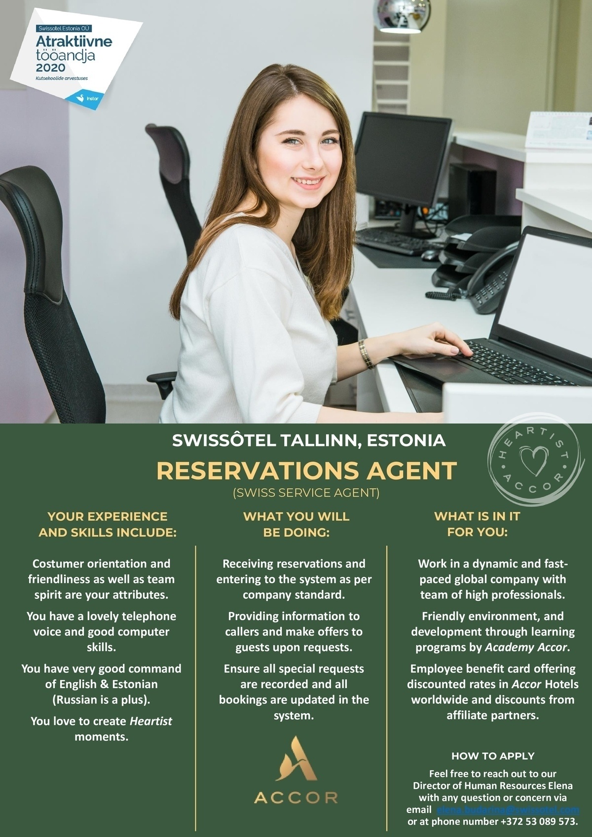 SWISSOTEL ESTONIA OÜ RESERVATIONS AGENT