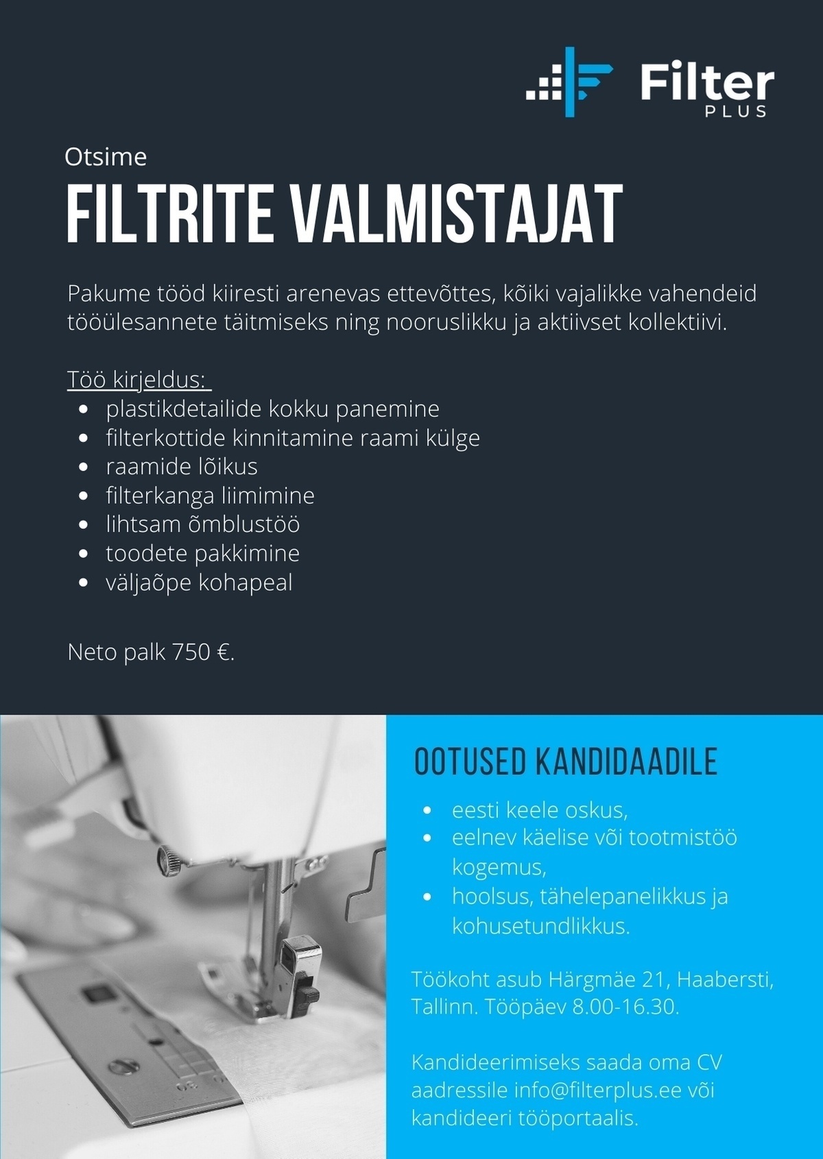 Filter Plus OÜ Filtrite valmistaja