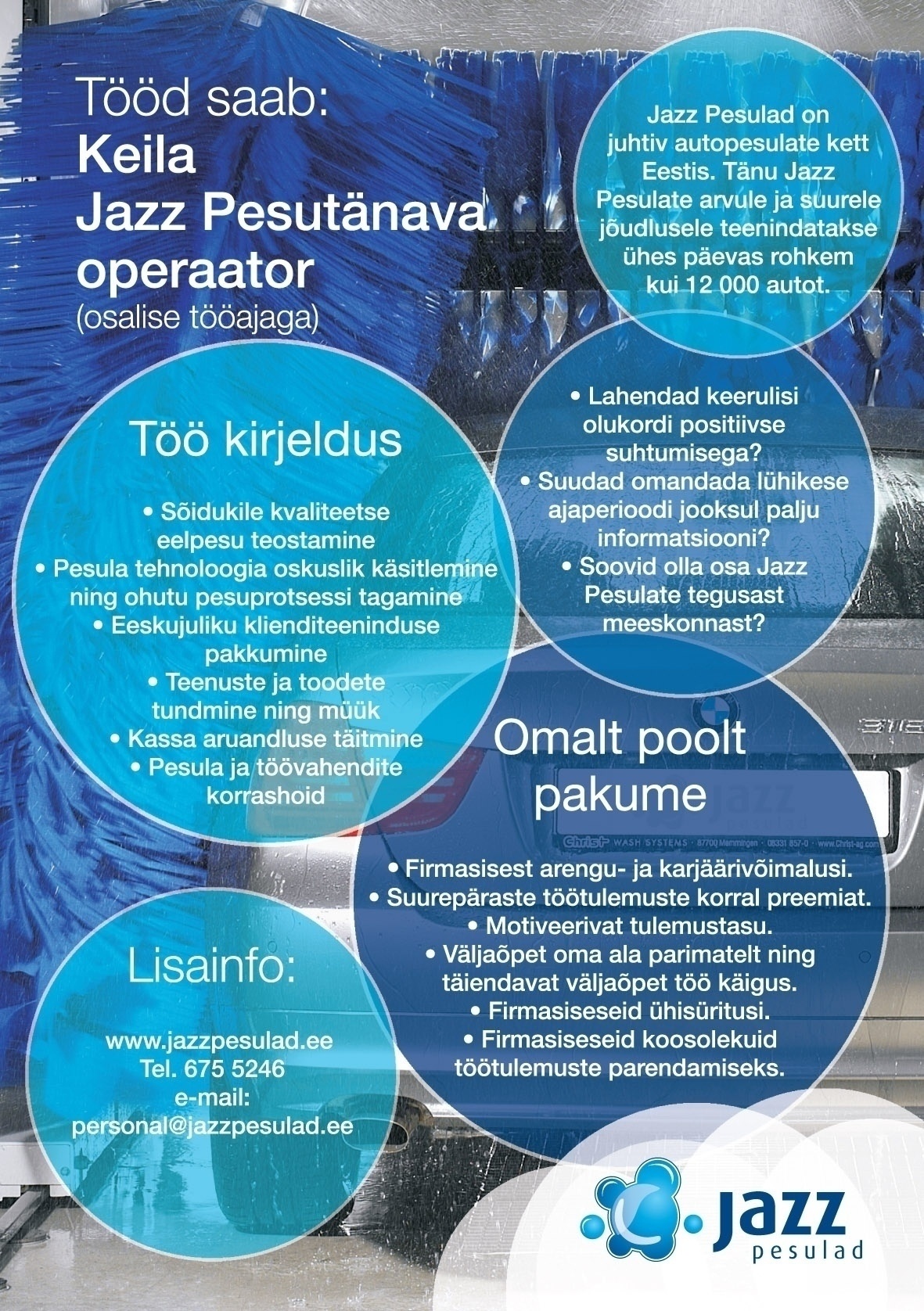 Express Pesulad OÜ Keila Jazz Pesutänava operaator osalise tööajaga