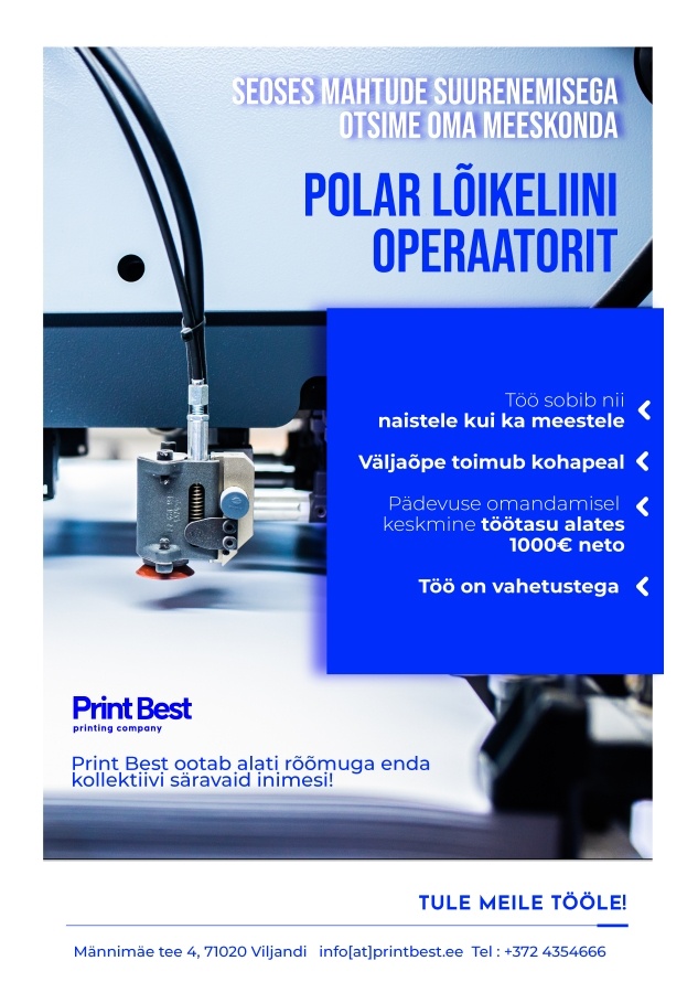 Print Best OÜ Polar lõikeliini operaator