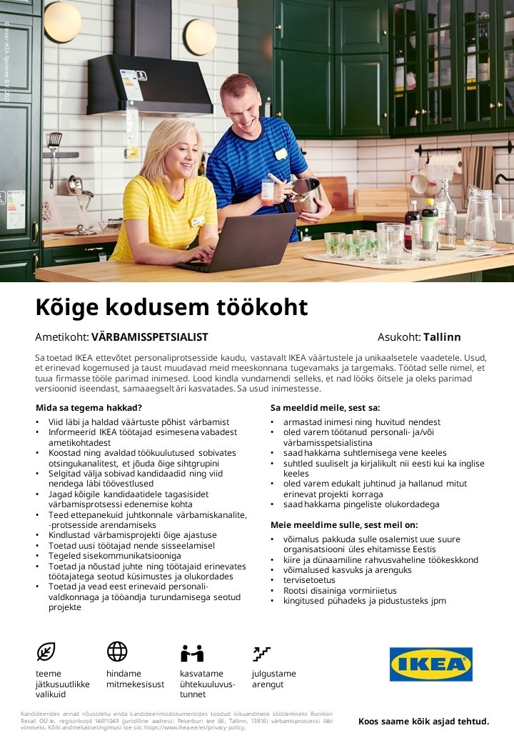 Runikon Retail OÜ (IKEA Estonia) Värbamisspetsialist