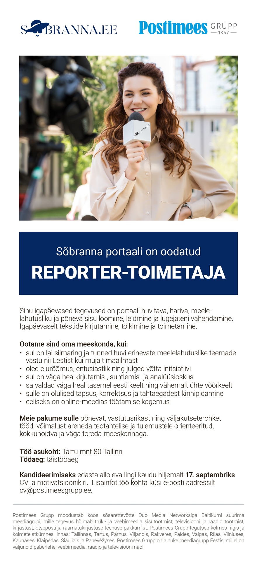 Postimees Grupp Sõbranna.ee reporter-toimetaja