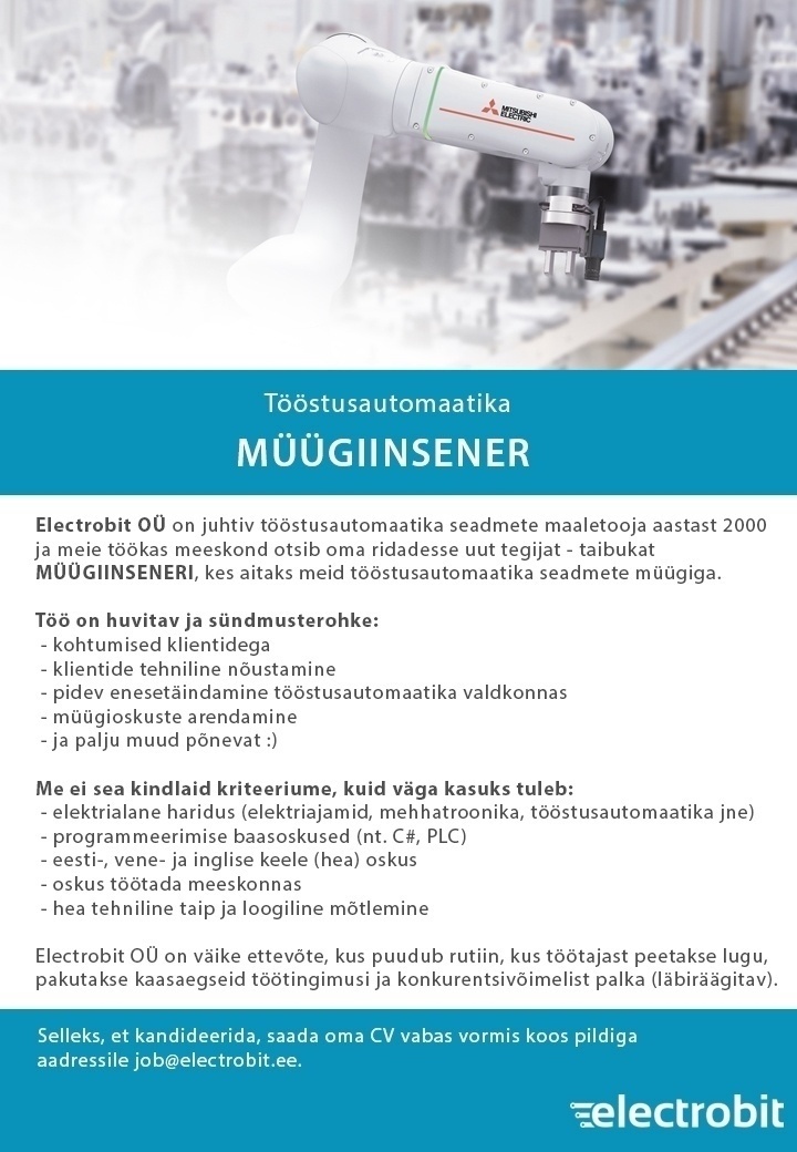 Electrobit OÜ Müügiinsener