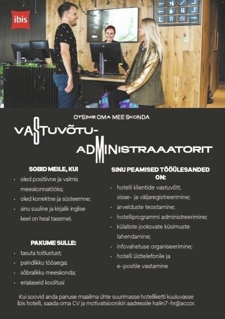 ibis Tallinn Center Vastuvõtuadministraator