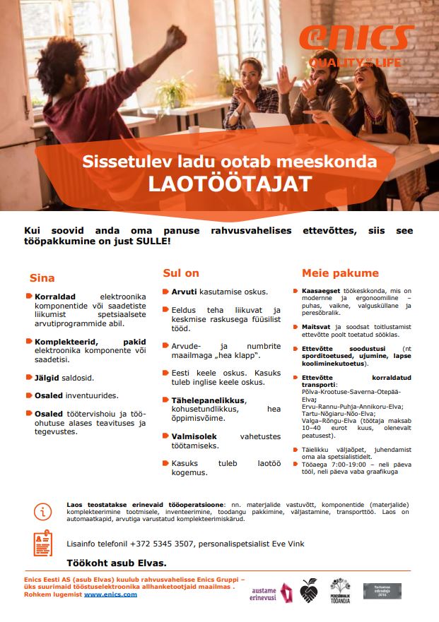 Enics Estonia Laotöötaja